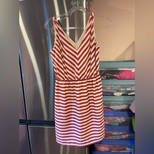 J.Crew Factory Burgundy and Cream Striped Tank Dress size 4